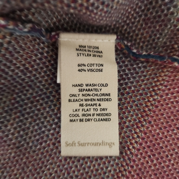 Soft Surroundings Longline Knit Cardigan In Floral Fairy Glen - Picture 7 of 10